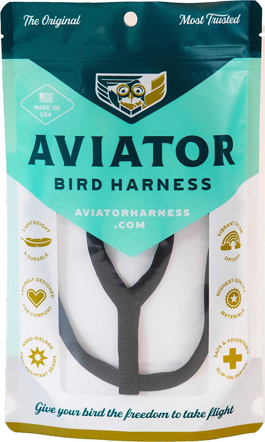 Aviator - Pettorina per Pappagalli - XL - Nero Aviator - Pettorina per Pappagalli - XL - Nero